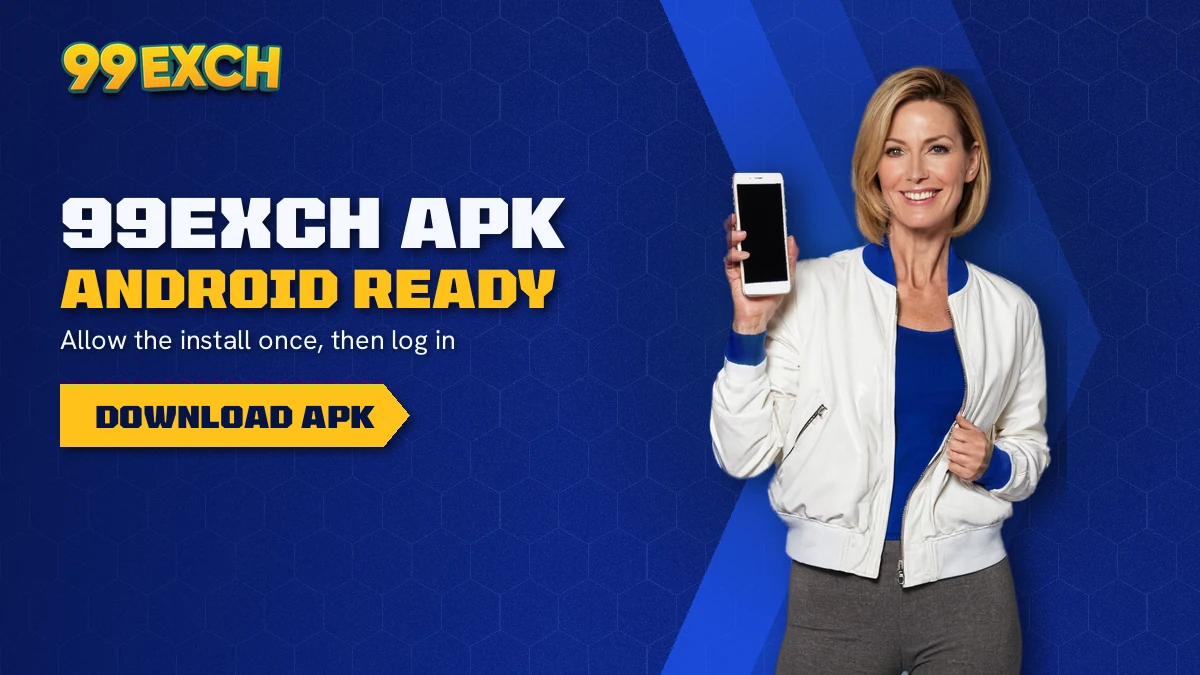 99Exch APK download banner for the official Android file on the 99Exch login screen