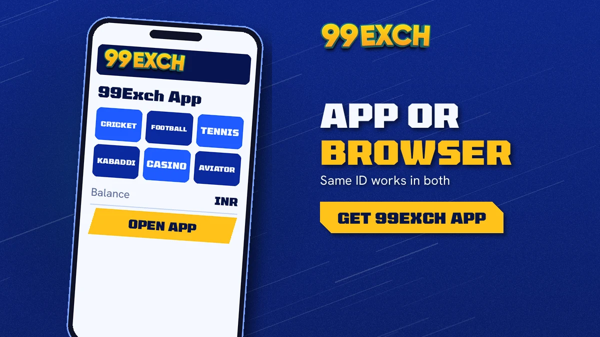Sign-in view of the 99Exch app on a phone with two fields and a demo button